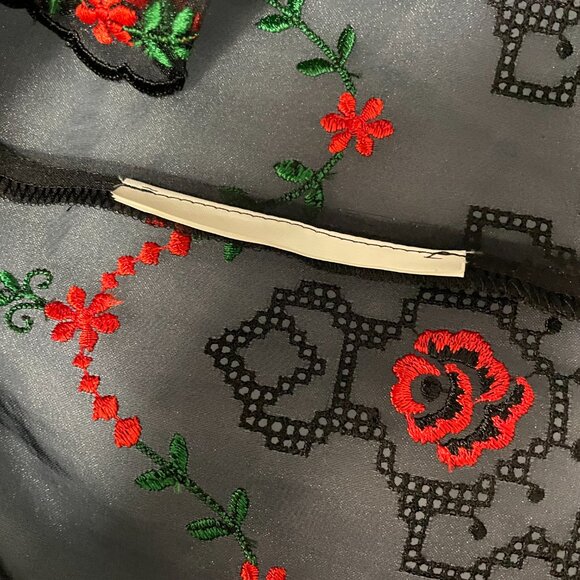 Comme des Garcons sheer floral embroidered blouse - Picture 5 of 5